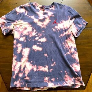 Purple bleach dyed Air Jordan t-shirt